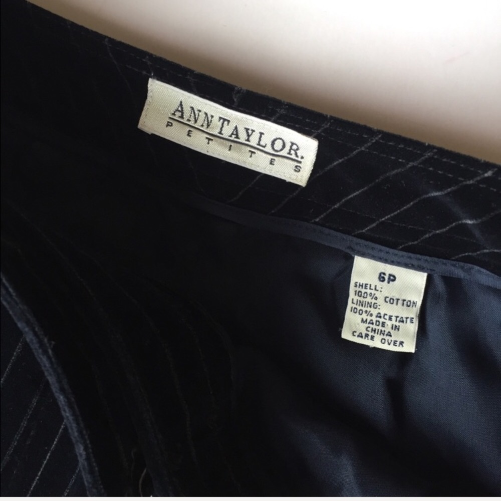 ANN TAYLOR Velvet Pinstripe Trouser Pants Vintage 6P - Picture 4 of 4